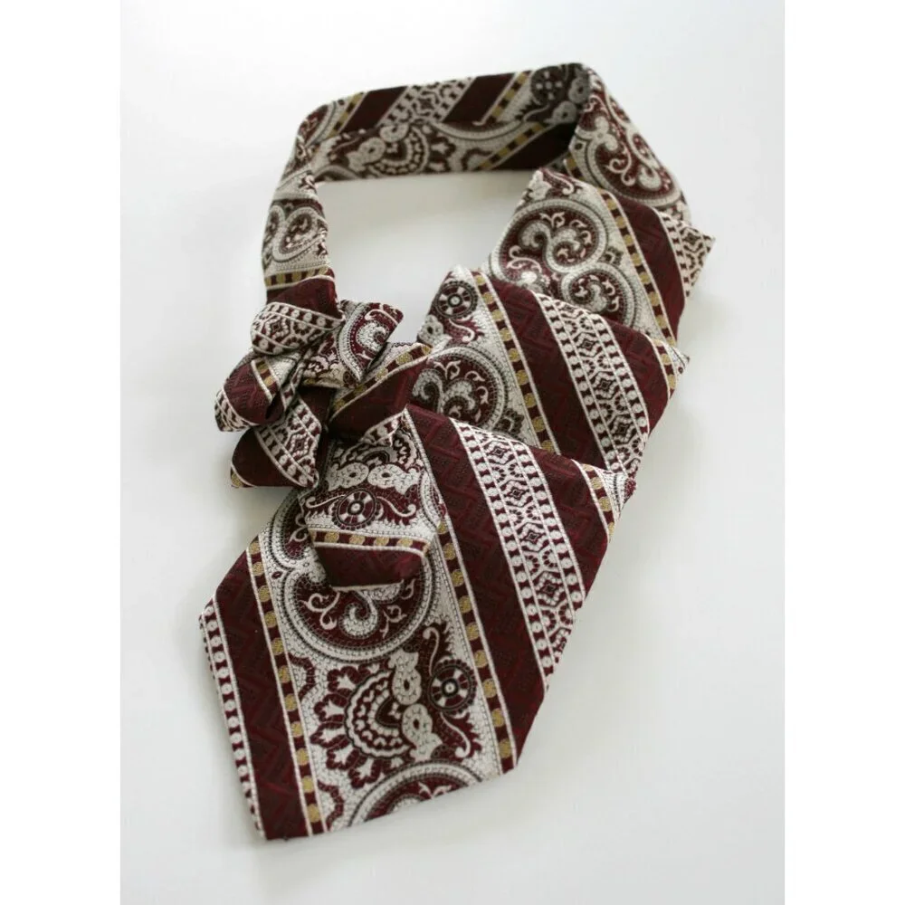 Ogsplosh Ascot Scarf Made From A Repurposed Vintage Necktie NEW